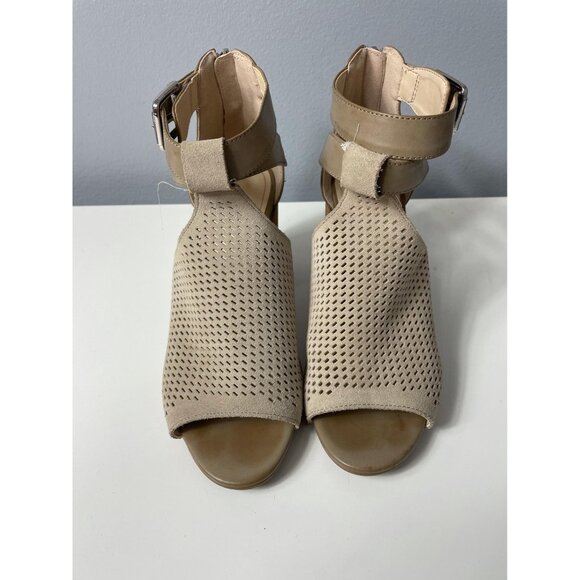 MARC FISHER Gabie Stacked Heel Bootie Sandal sz 8M - Picture 2 of 9